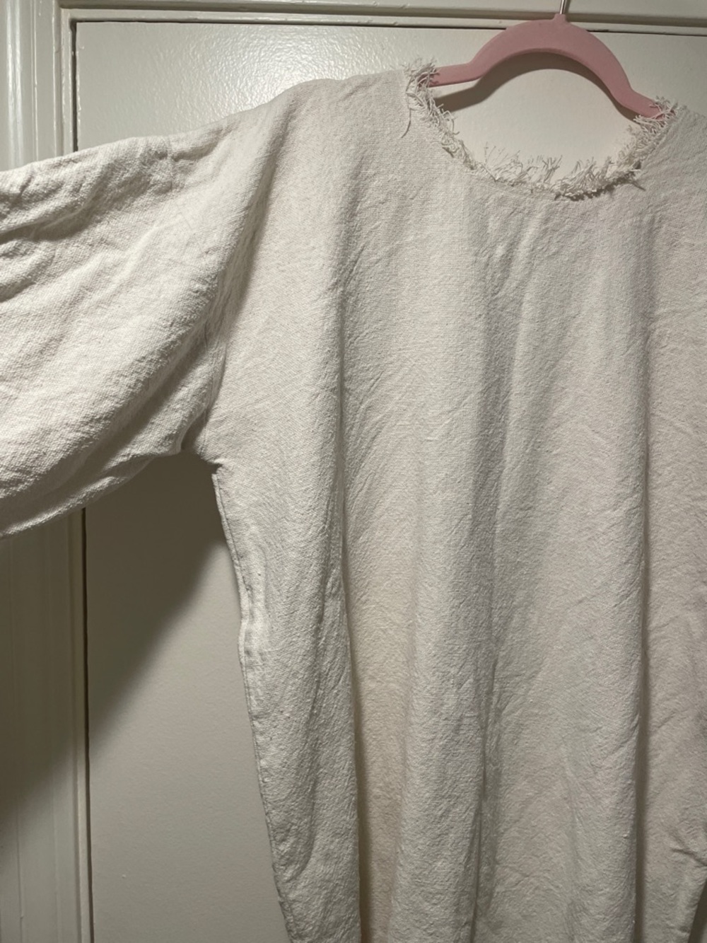 Isabel Marant Étoile Cream Silk Linen Textured Oversized Fringed Tunic - Picture 11 of 12